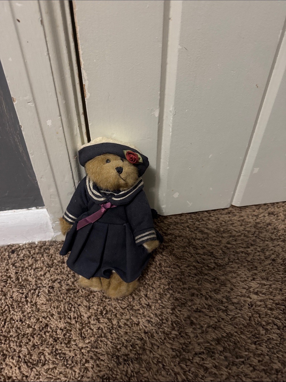 Boyd’s Bear Teddy Bear in Navy Sailor Dress with Rose Accent